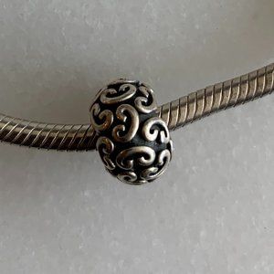 Authentic Pandora Sterling Silver and Black Charm